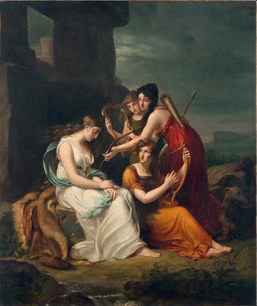 Malvina pleurant la mort d'Oscar, 1806, Elizabeth Harvey
