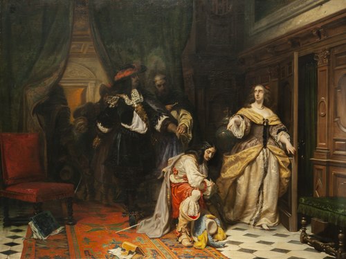 Queen Christina of Sweden and Monaldeschi, 1853, Johan Fredrik Höckert