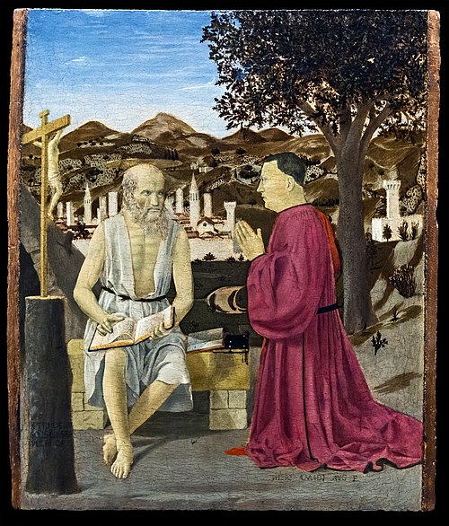 Saint Jerome and a Donor, 1440, Piero della Francesca
