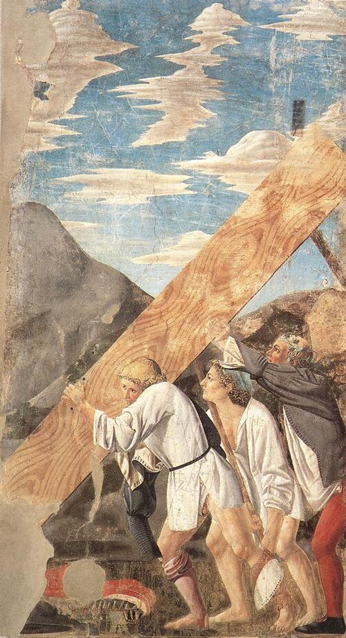 Raising the wood of the Cross, 1452, Piero della Francesca