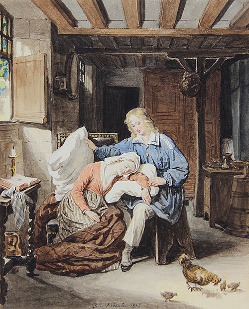 The Sick Mother, 1835, Julie Ribault