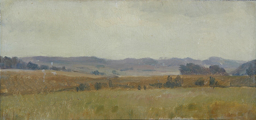 Landscape with hills near Jyderup., 1878, Valdemar Henrik Nicolai Irminger