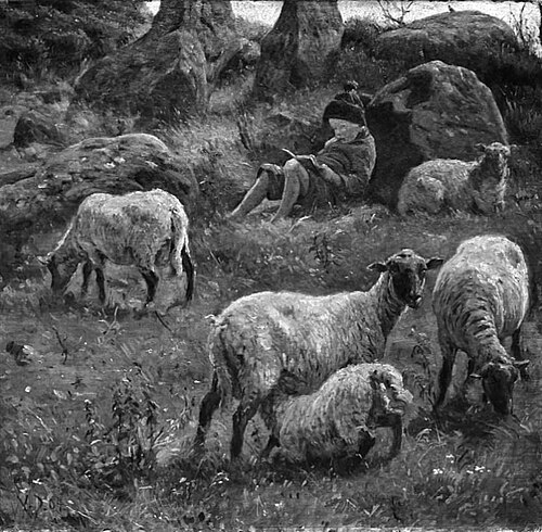Hyrdedrengen læser ABC, 1904, Valdemar Henrik Nicolai Irminger