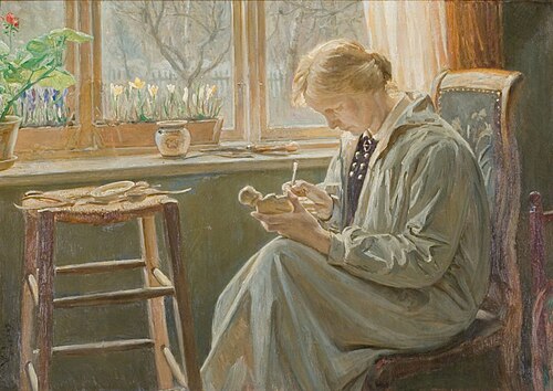 Ma femme au travail, 1909, Valdemar Henrik Nicolai Irminger