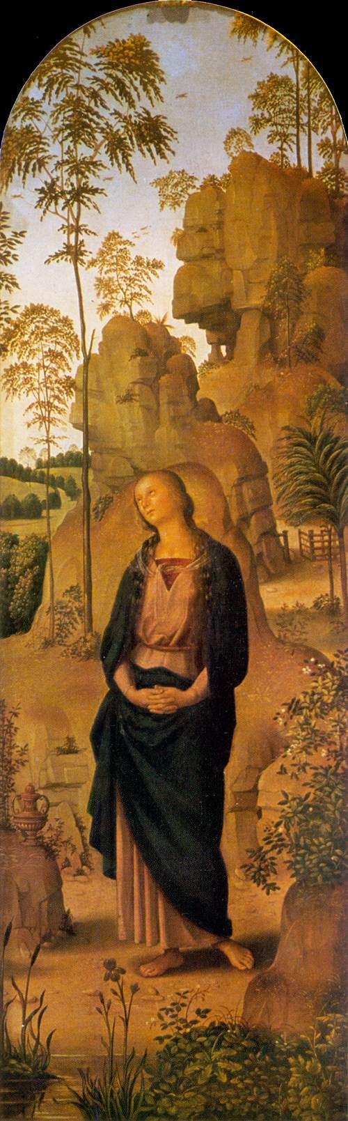 The Crucifixion with the Virgin, Saint John, Saint Jerome, and Saint Mary Magdalene [right panel], 1483, Le Pérugin