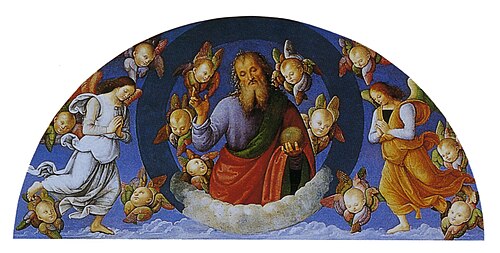 Dieu le Père bénissant parmi les anges, 1496, Le Pérugin
