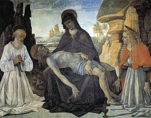 Gonfalon with the Pietà, 1472, Pietro Perugino