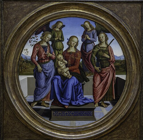 La Vierge et l'Enfant entourés de deux anges, sainte Rose et sainte Catherine, 1487, Le Pérugin