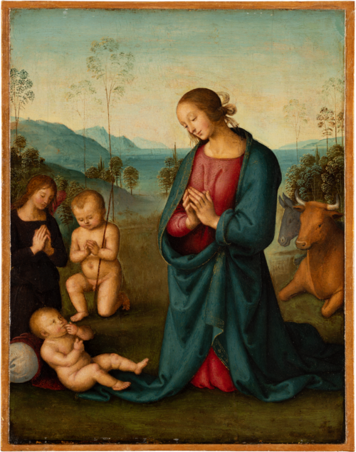 Madonna, the Infant St. John and an angel, worshiping the Christ Child, 1510, Le Pérugin