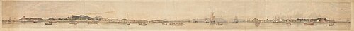 Panorama da Baía de Guanabara, 1826, Emeric Essex Vidal
