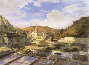 Patio de la Hacienda de Regla, 1857, Eugenio Landesio