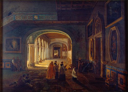 The Antesacristy of the Franciscan Convent, 1855, Eugenio Landesio