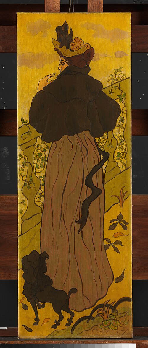 Woman Standing Beside Railing with Poodle, 1895, Paul-Élie Ranson