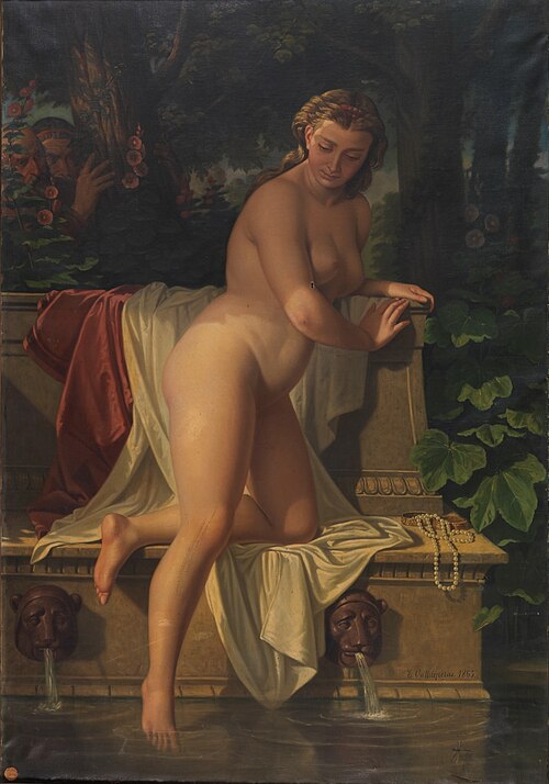 La casta Susana en el baño, 1865, Eusebi Valldeperes