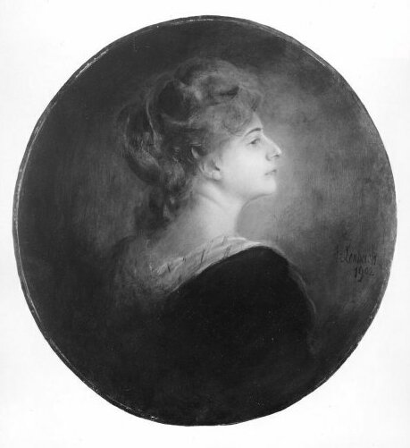 Porträt Frau Lily Merck im Oval, 1902, Franz von Lenbach