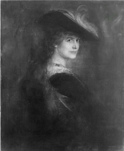 Damenbildnis mit Federhut, 1890, Franz von Lenbach
