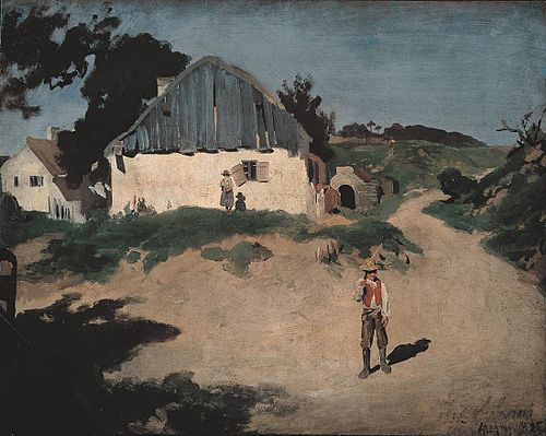 Dorfstraße von Aresing, 1856, Franz von Lenbach