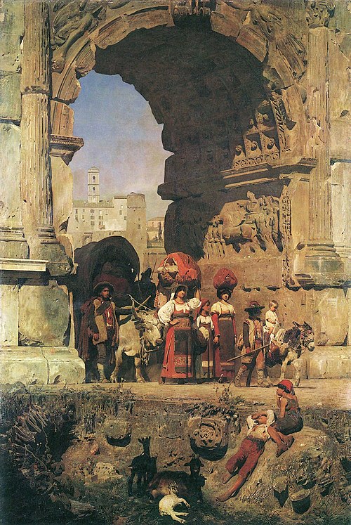 The Triumphal Arch of Titus in Rome, 1860, Franz von Lenbach