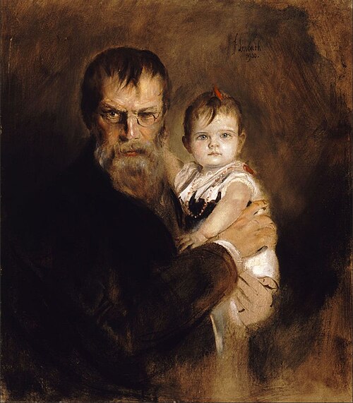 The Artist with his Daughter Gabriel, 1900, Franz von Lenbach