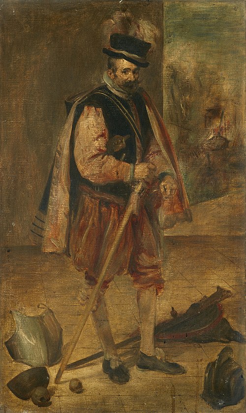 Hofnarr Philipps IV. von Spanien, Kopie nach Velázquez' Gemälde in Madrid, 1868, Franz von Lenbach