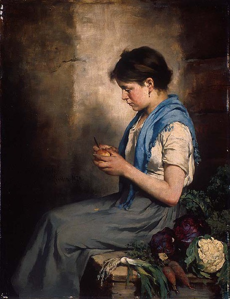 Pike med grønnsaker, 1878, Axel Ender