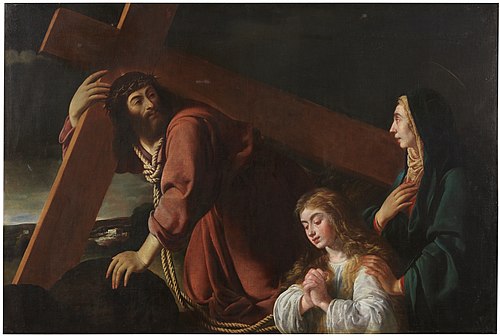Christ carrying the Cross contemplated by Mary and the Christian Soul, 1630, Felipe Diricksen
