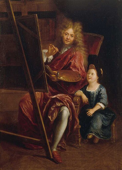 Autoportrait avec son fils Charles-Antoine, 1698, Antoine Coypel