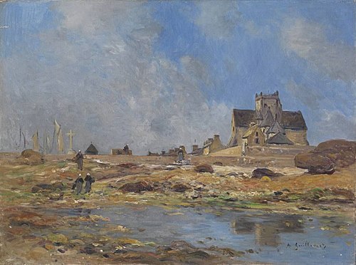 Paysage à l'église, , Antoine Guillemet