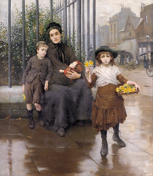 The pinch of poverty, 1889, Thomas Benjamin Kennington