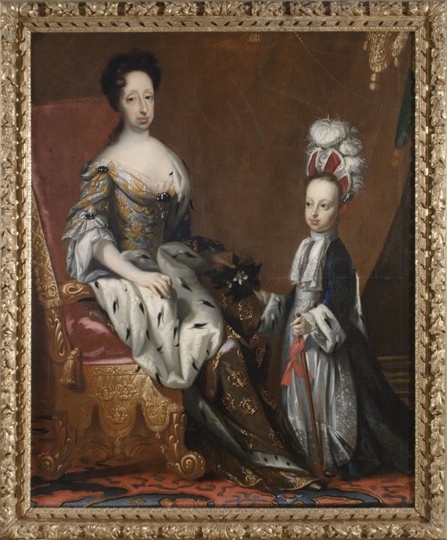 Hedvig Eleonora, 1636-1715, drottning av Sverige och Karl Fredrik, 1700-1739, hertig av Holstein, 1704, David von Krafft