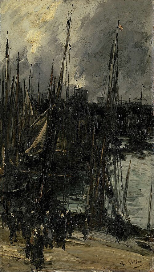 Harbour view in Dunkerque (or Dieppe?), 1890, Antoine Vollon