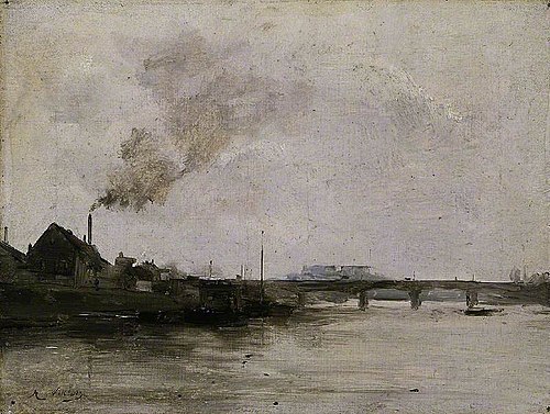 A river scene, 1900, Antoine Vollon