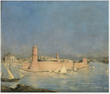 Marseilles Harbour with a Lighthouse, 1887, Antoine Vollon