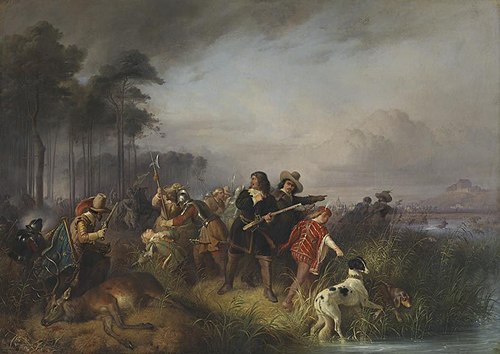 Attack near Dachau in the Thirty Years' War, 1854, Eugene Hess