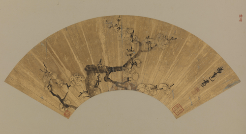 陈洪绶梅花扇页, , Chen Hongshou