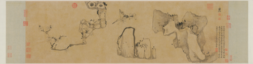 陈洪绶梅石蛱蝶图卷, , Chen Hongshou