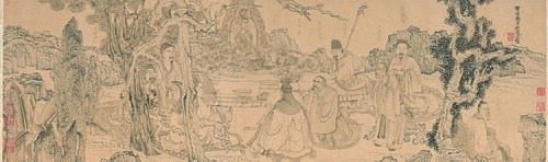 明  陈洪绶  雅集图卷, 1646, Chen Hongshou