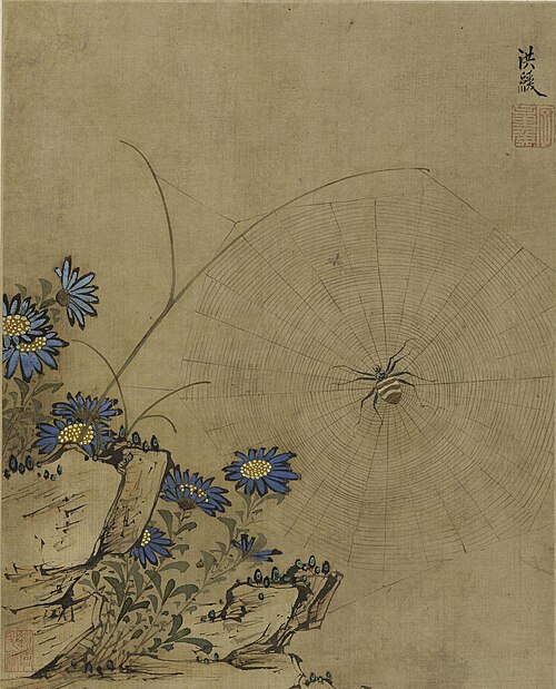 明 陈洪绶 花鸟草虫册（10开）, 1633, Chen Hongshou