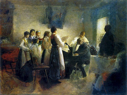 Village Choir, 1900, Anton Ažbe