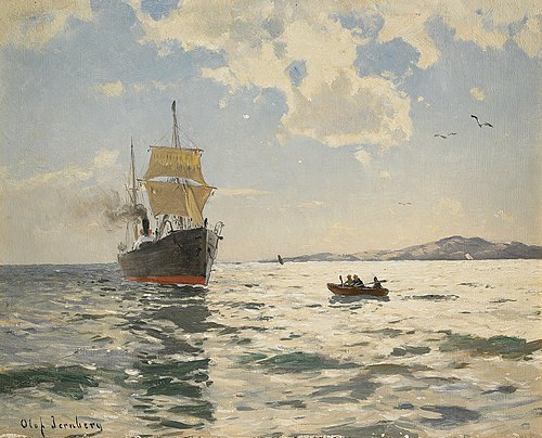 Marin med ångfartyg, , Olof Jernberg