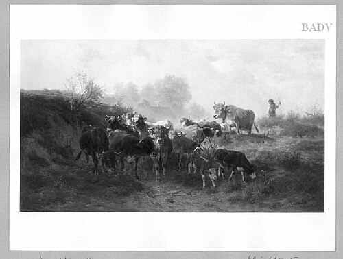Herd of cows, 1870, Anton Braith