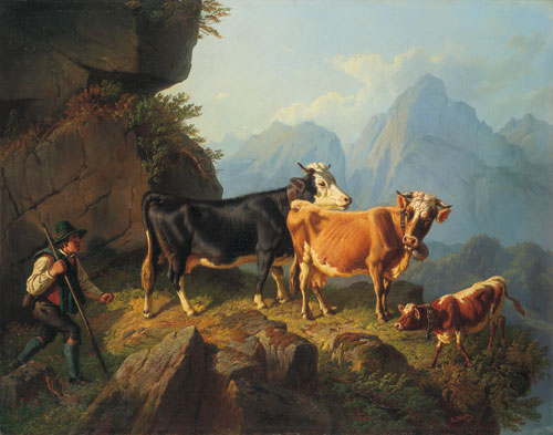 Auf dem Weg zur Alm, 1860, Anton Braith