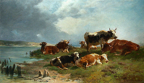Kühe auf der Weide, , Anton Braith