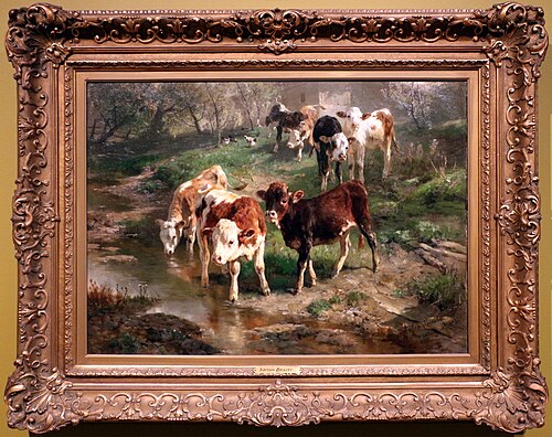 génisses jouant, 1883, Anton Braith