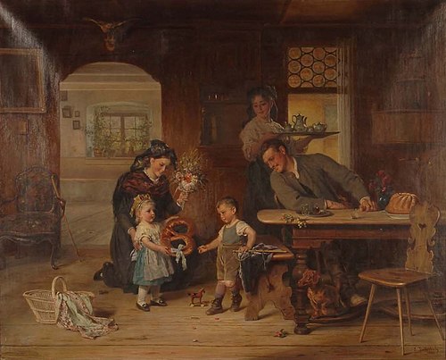 Le jour de naissance, 1886, Anton Dieffenbach