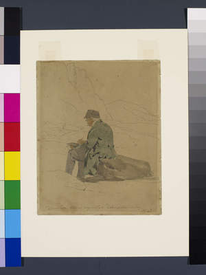 Portrait of David Cox sketching, 1844, Harry John Johnson