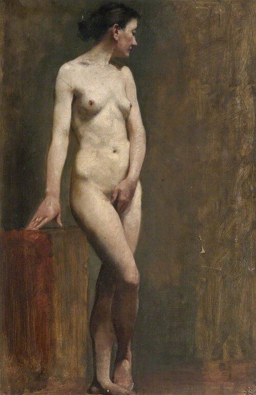 Standing Female Nude in 'Venus Pudica' Pose, , Patrick William Adam