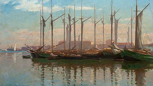 Boats in Harbour (Helsingfors, or Helsinki), , Patrick William Adam