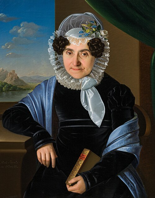 Portrait of an elderly lady with a book, 1825, Anton Einsle
