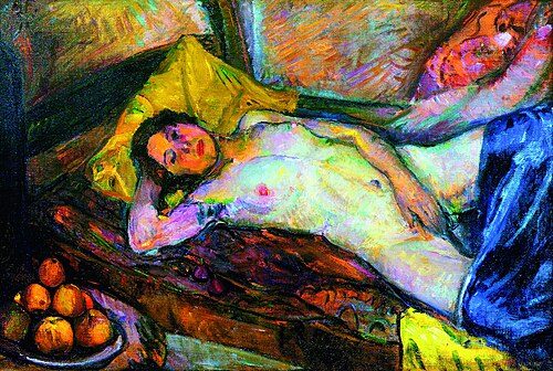 Reclining female nude, 1910, Anton Faistauer